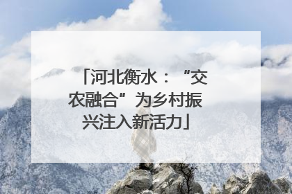 河北衡水：“交农融合”为乡村振兴注入新活力