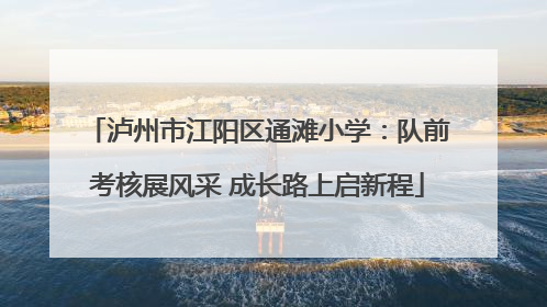 泸州市江阳区通滩小学：队前考核展风采 成长路上启新程