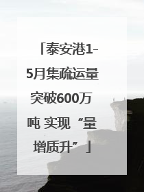 泰安港1-5月集疏运量突破600万吨 实现“量增质升”