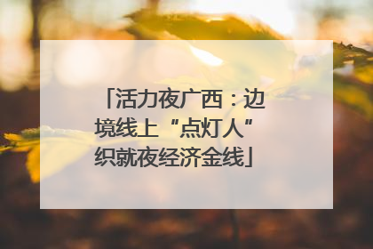活力夜广西：边境线上“点灯人”织就夜经济金线