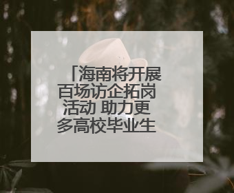 海南将开展百场访企拓岗活动 助力更多高校毕业生留琼发展