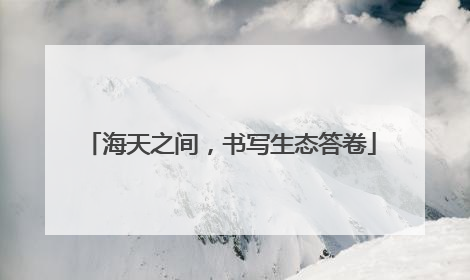 海天之间，书写生态答卷