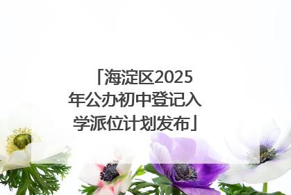 海淀区2025年公办初中登记入学派位计划发布