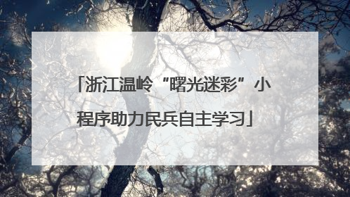 浙江温岭“曙光迷彩”小程序助力民兵自主学习