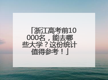 浙江高考前10000名，能去哪些大学？这份统计值得参考！
