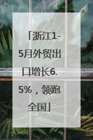 浙江1-5月外贸出口增长6.5%，领跑全国