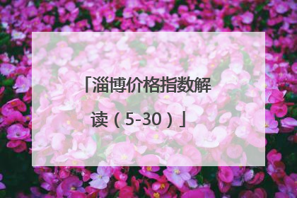 淄博价格指数解读（5-30）