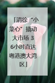 清徐“小菜心”撬动大市场 36小时直达粤港澳大湾区
