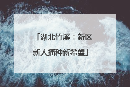湖北竹溪：新区新人播种新希望