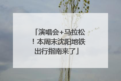 演唱会+马拉松！本周末沈阳地铁出行指南来了
