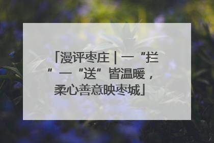 漫评枣庄｜一“拦”一“送”皆温暖，柔心善意映枣城
