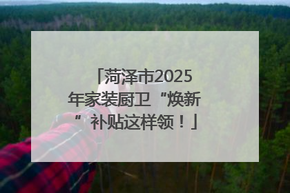 菏泽市2025年家装厨卫“焕新”补贴这样领！