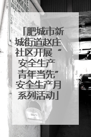 肥城市新城街道赵庄社区开展“安全生产 青年当先”安全生产月系列活动