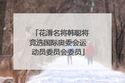 花滑名将韩聪将竞选国际奥委会运动员委员会委员