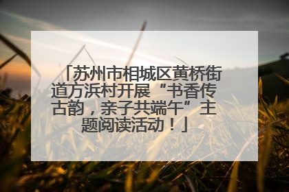苏州市相城区黄桥街道方浜村开展“书香传古韵，亲子共端午”主题阅读活动！