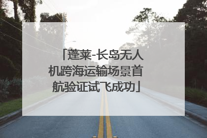 蓬莱-长岛无人机跨海运输场景首航验证试飞成功