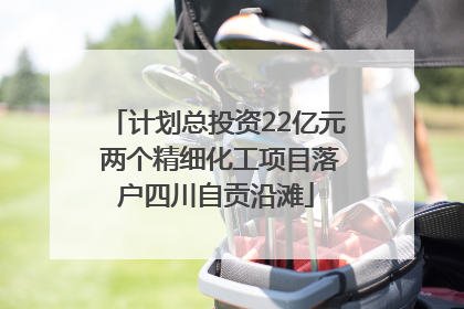 计划总投资22亿元 两个精细化工项目落户四川自贡沿滩