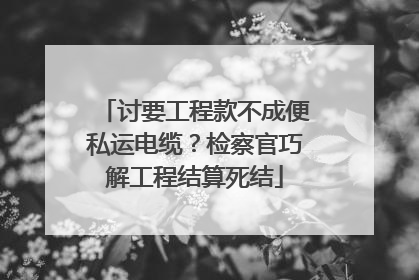讨要工程款不成便私运电缆？检察官巧解工程结算死结