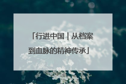 行进中国｜从档案到血脉的精神传承