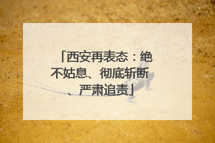 西安再表态：绝不姑息、彻底斩断、严肃追责