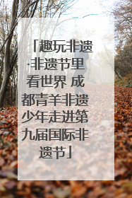 趣玩非遗·非遗节里看世界 成都青羊非遗少年走进第九届国际非遗节