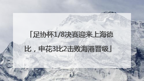 足协杯1/8决赛迎来上海德比，申花3比2击败海港晋级