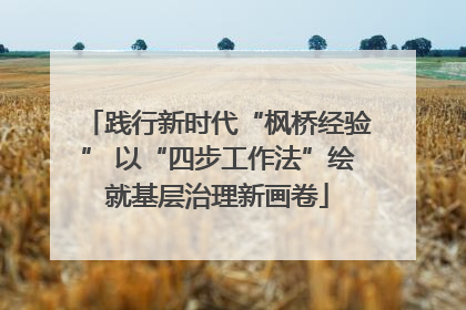 践行新时代“枫桥经验” 以“四步工作法”绘就基层治理新画卷