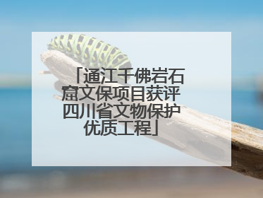通江千佛岩石窟文保项目获评四川省文物保护优质工程