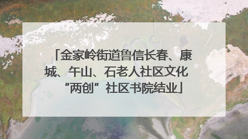 金家岭街道鲁信长春、康城、午山、石老人社区文化“两创”社区书院结业