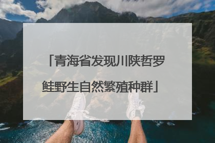 青海省发现川陕哲罗鲑野生自然繁殖种群