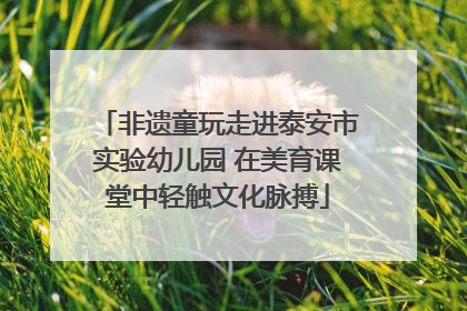 非遗童玩走进泰安市实验幼儿园 在美育课堂中轻触文化脉搏
