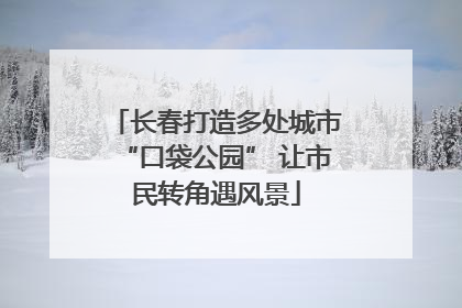 长春打造多处城市“口袋公园” 让市民转角遇风景