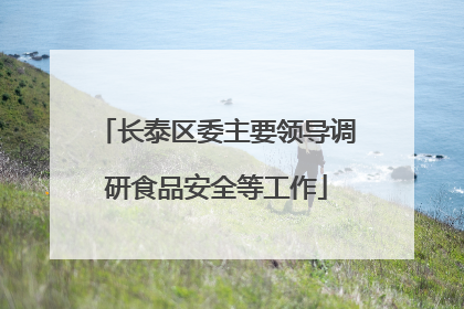 长泰区委主要领导调研食品安全等工作
