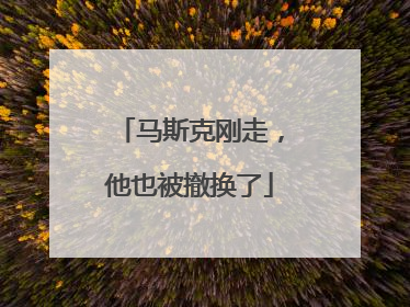 马斯克刚走，他也被撤换了