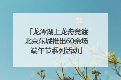 龙潭湖上龙舟竞渡 北京东城推出60余场端午节系列活动