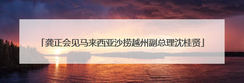 龚正会见马来西亚沙捞越州副总理沈桂贤