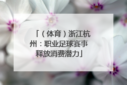 （体育）浙江杭州：职业足球赛事释放消费潜力
