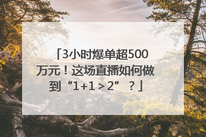 3小时爆单超500万元！这场直播如何做到“1+1＞2”？