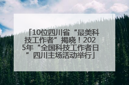 10位四川省“最美科技工作者”揭晓！2025年“全国科技工作者日”四川主场活动举行