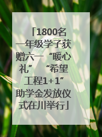 1800名一年级学子获赠六一“暖心礼” “希望工程1+1”助学金发放仪式在川举行