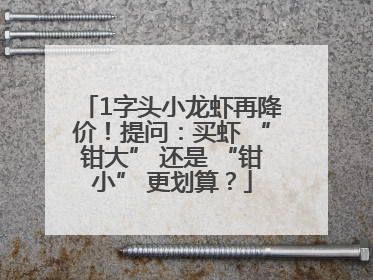 1字头小龙虾再降价！提问：买虾 “钳大” 还是 “钳小” 更划算？