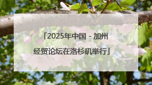 2025年中国－加州经贸论坛在洛杉矶举行