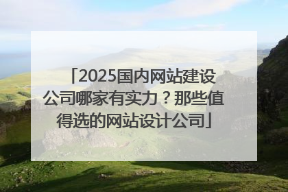2025国内网站建设公司哪家有实力？那些值得选的网站设计公司
