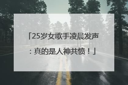 25岁女歌手凌晨发声：真的是人神共愤！