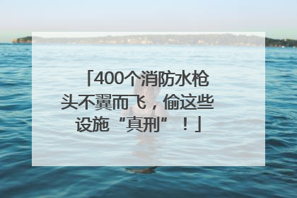 400个消防水枪头不翼而飞，偷这些设施“真刑”！